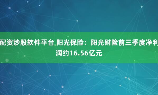 配资炒股软件平台 阳光保险：阳光财险前三季度净利润约16.56亿元
